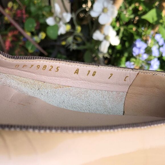 My Ferragamo Italian Designer Nude Patent Leather Flats - Picture 10 of 10